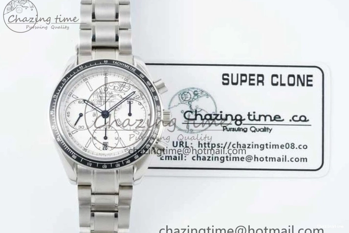 0719 Speedmaster Racing Master SS HKF Best Edition White Dial on SS Bracelet A TravelReady 7809
